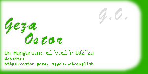 geza ostor business card